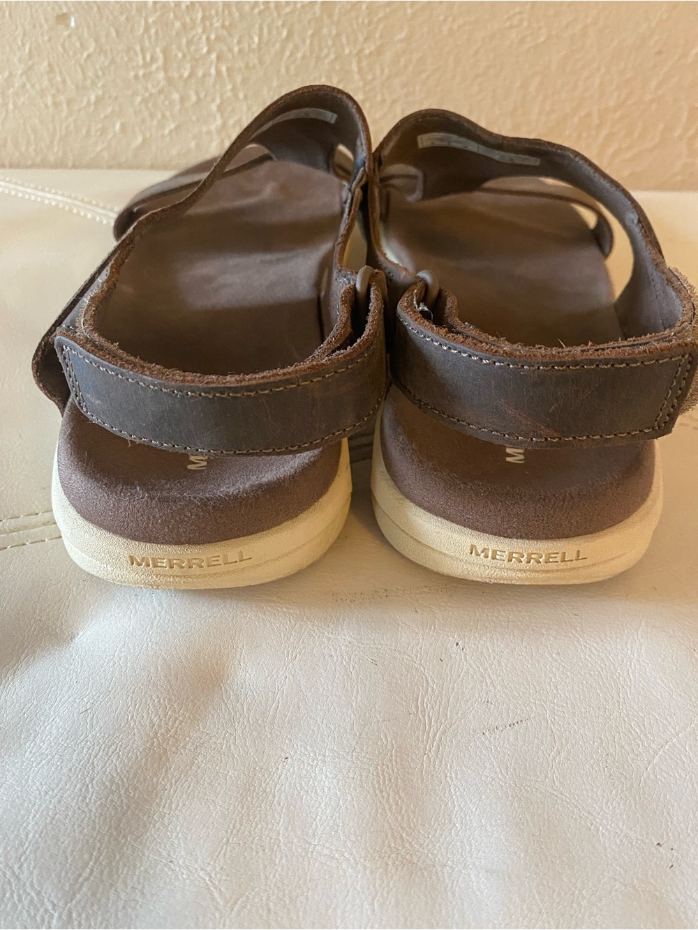 Merrell Women’s Brown Leather Sandals District 4 Luxe Backstrap Size 8 - Picture 4 of 6